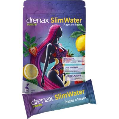 Paladin Pharma Drenax Forte Slim Water Дренакс форте, детокс и против задържане на течности, 24 сашета, с вкус на ягода и лимон (554527 (03779) PP)