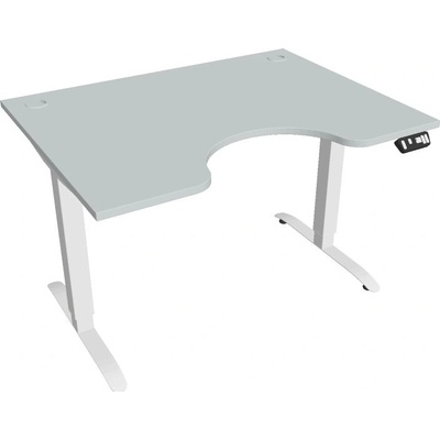 Hobis Office Pro psací stůl Motion MS ERGO 2 Šířka: 120 cm, Barva desky: šedá, Barva kovu: bílá RAL 9016 Šířka 120-180 cm / 27 barevných variant