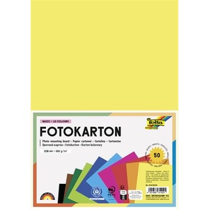 FOLIA Декоративен картон, 2 страници, A4, 300 g, 10x5 листа, FOLIA, смесени цветове 614/5009 (614/5009)