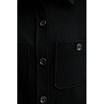 Sessùn Риза Sessun дамска в черно със стандартна кройка с класическа яка 24110031 (24110031)