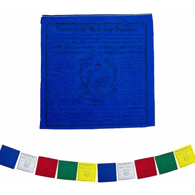 Nefertitis Tibetské modlitební praporky Buddha léčitel 10 ks NF31504 - délka cca 210 cm