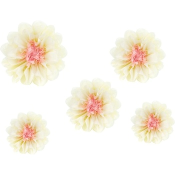 PartyDeco Хартиени Цветя За Декорация в Кремав Цвят