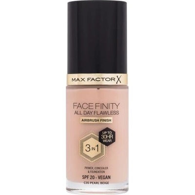 MAX Factor Facefinity All Day Flawless SPF20 течен фон дьо тен с uv защита 30 ml нюанс C35 Pearl Beige