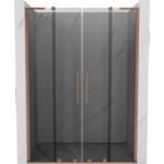 Mexen Velar L Duo плъзгащи се душ врати 160 см, графит, четкана мед - 871-160-003-42-65 (871-160-003-42-65)