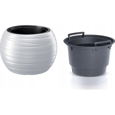 Prosperplast Kvetináč plast biely 43,6 x 43,6 x 29,9 cm