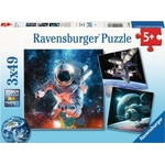 Ravensburger Детски пъзел Ravensburger 3 x 49 части - Космическо пространство (12000860) - ozone