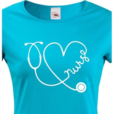 Dámské tričko pro zdravotní sestry Nurse modrá