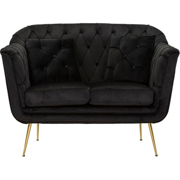 Mauro Ferretti Черен кадифен диван 130 cm Budapest - Mauro Ferretti (14291000ND)