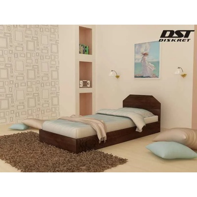 Mebeli Diskret Единично легло - Мони 82/190 см, цвят венге + матрак ТЕД Колори