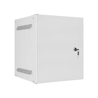 Lanberg Комуникационен шкаф, Lanberg rack cabinet 10" wall-mount 6U/280x310 for self-assembly with metal door grey (flat pack) (WF10-2306-00S)