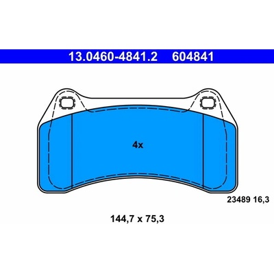 ATE 604841 Súprava brzdových doštičiek 13.0460-4841.2