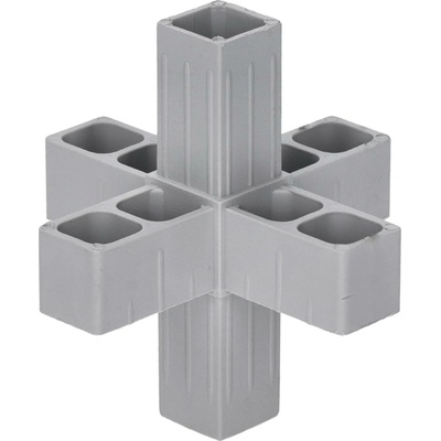 Plastová spojka - 6-nohý kus vhodný do profilu velikosti 20x20x1.5 mm