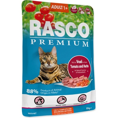 Rasco Premium Cat Pouch Adult Veal Hearbs 85 g