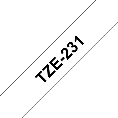 Brother TZe-231, bílá / černá (12mm, laminovaná) TZe231