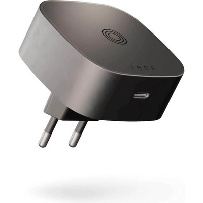 ZENS Essential Series Magnetic Wireless Wall Charger 33W - захранване за ел. мрежа с USB-C изход и вградена поставка (пад) за безжично зареждане за iPhone с MagSafe (сив)