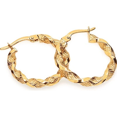 iZlato Forever Točené kruhy zdobené bodkovaným gravírom 2 cm, žlté zlato 14K IZ24679