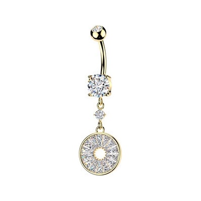 Šperky4U Zlacený piercing do pupíku kolečko WP0126-GD