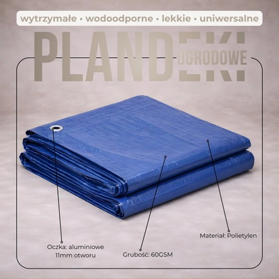 Springros krycí plachta s oky 3 x 3 m 60g PE modrá PROTECT GA2122-XG