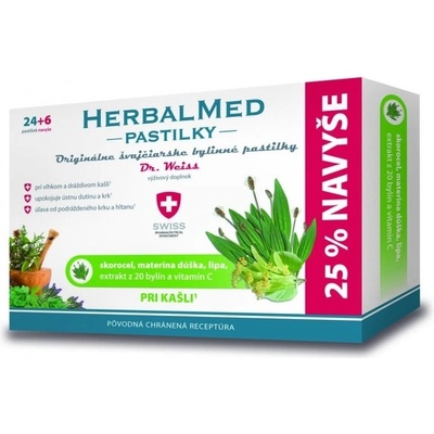 Dr.Weiss Herbalmed pastilky pri kašli pastilky 30 ks