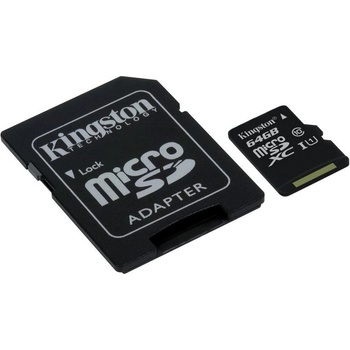 Kingston microSDXC 64GB UHS-I U1 + adapter SDC10G2/64GB