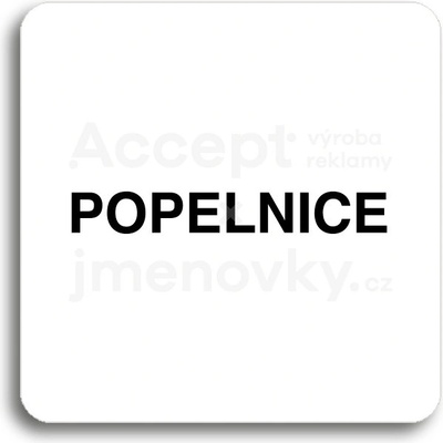 ACCEPT Piktogram popelnice - bílá tabulka - černý tisk bez rámečku