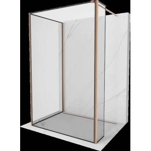 Mexen Kioto душ кабина тип Walk-in 90 x 70 x 30 cm, черна рамка, четкана мед - 800-090-070-221-65-70-030 (800-090-070-221-65-70-030)