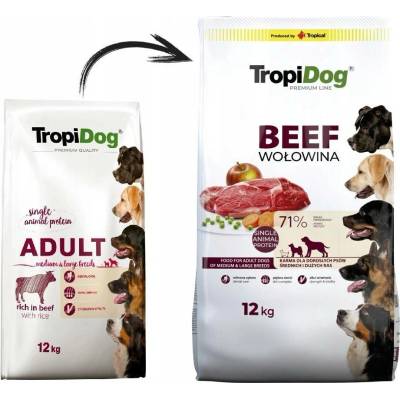 TropiDog Premium Adult Medium & Large lamb & rice 12 kg