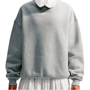 Nike Дамски пуловер Nike Women's Studio Fleece MW Oversize Crew Jumper - Dark Grey Heather / Sail (117-4038-0313)