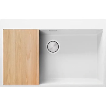 Твоят Стил Бяла кухненска гранитна мивка Осло 80 XXL Top 780 x 500 мм