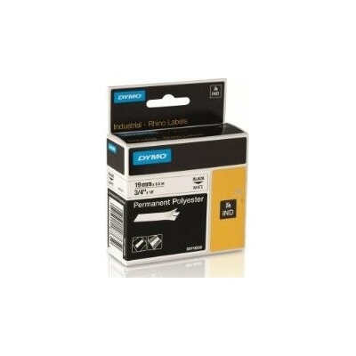 páska DYMO 18765 (18484) PROFI D1 RHINO Black On White Permanent Polyester Tape (19mm)