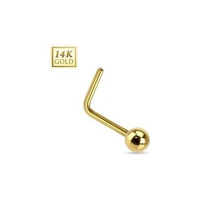 Šperky4U zlatý piercing do nosu kulička ZL01033-YG