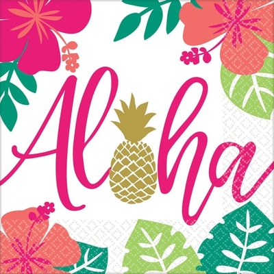 Amscan ubrousky Aloha 16ks 33x33cm