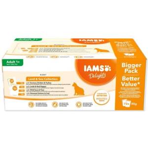 Iams Пакетче Iams Delights морско и сухоземно месо в сос мултипакет 6120g (173-151167)