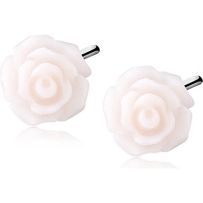 Lunica stříbrné náušnice BÍLÝ KVĚT 0038