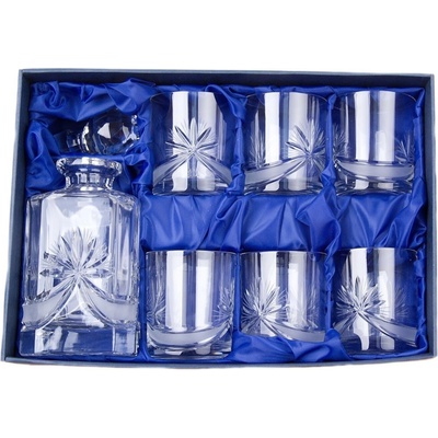Bohemia Crystal BOHEMIA CRYSTAL Whisky set karafa + 6 sklenice na whisky brus Mašle 330 ml