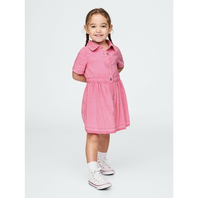 GAP Бебешка дънкова рокля-риза GAP GAP | Rozov | Момичешки | 6-12 месеца