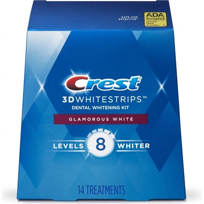 Procter & Gamble Crest 3D Glamorous White bieliace pásiky na zuby polovičné balenie 14 ks
