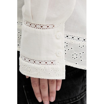 IRO Памучна риза iro дамска в бежово със свободна кройка с класическа яка wm18imai (wm18imai)