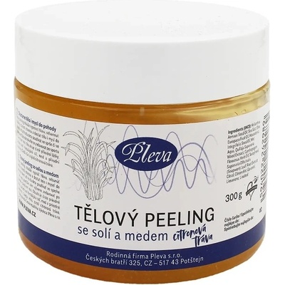 Pleva tělový peeling se solí a medem s vůní citronové trávy 300 g