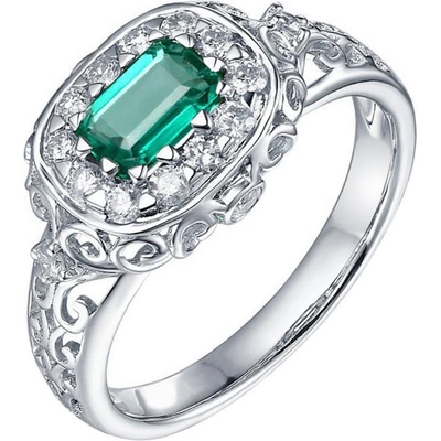 Eppi Zlatý prsteň s emerald smaragdom a diamantmi Huzil R32870