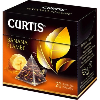 Curtis černý čaj Banana Flambe pyramidové sáčky 20 x 1,8 g