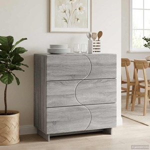 vidaXL Страничен шкаф Сив Сонома 70 x 38 x 75 см Инженерна дървесина (8011528)