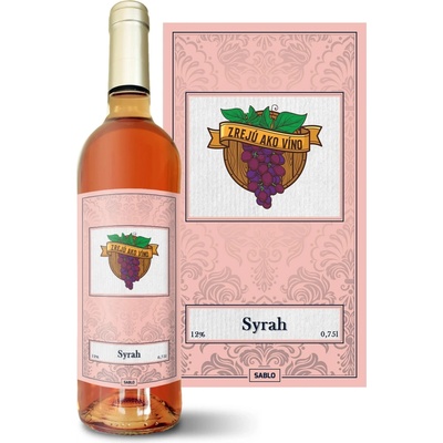 Sablio Zrejú ako víno Syrah ružové suché víno 12 % 0,75 l (čistá fľaša)
