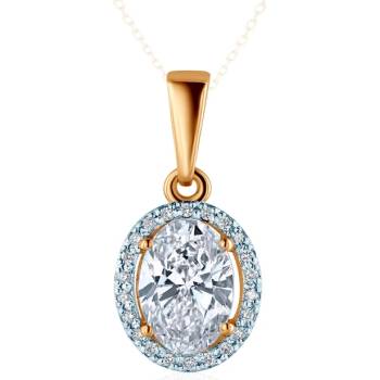 SAVICKI Висулка Savicki: двуцветно злато, лабораторен диамант