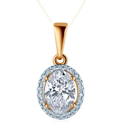 SAVICKI Висулка Savicki: двуцветно злато, лабораторен диамант