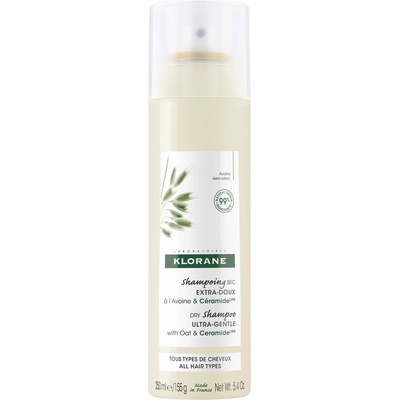 Klorane Oat & Ceramide Сух шампоан за честа употреба, 250 ml