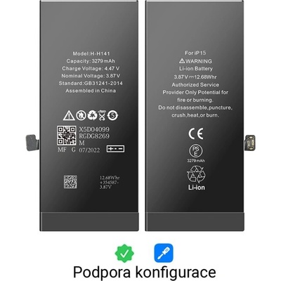 Baterie iPhone 15 - podpora konfigurace BT0148