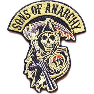 Moto nášivka Sons of Anarchy reaper 10 cm x 8 cm
