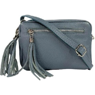 Vera Pelle dámská kožená malá crossbody kabelka modrá