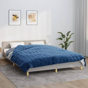 vidaXL Утежнено одеяло синьо 220x230 см 11 кг плат (3154861)